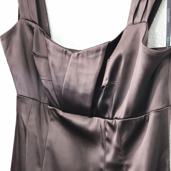 Calvin Klein Women’s Dress 12 Minimalist Renaissance Mob Wife Chocolate Brown - Picture 4 of 8